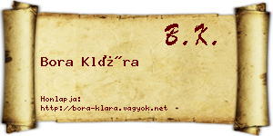 Bora Klára névjegykártya